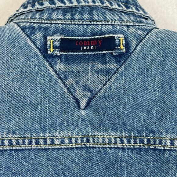 Tommy Jeans Denim Jacket Women's Size Large 100% Cotton GInny Jacket VIntage - Picture 7 of 12